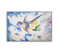 Stupell Industries Skyward Sea Turtles White Framed Giclee Art, design by Marc Allante, 12 x 18