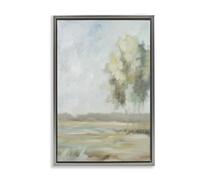 Stupell Industries Solo Journey Muted Landscape Gray Framed Floater Canvas Wall Art design by Jacqueline Ellens, 25 x 17