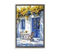 Stupell Industries Sunlit Afternoon Patio Brown Framed Floater Canvas Wall Art design by Raymond Powers, 25 x 17