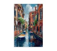Stupell Industries Sunny Days On The Canal Canvas Wall Art design by LSR Creative Studio, 24 x 16