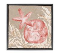 Stupell Industries Tampico Starfish and Sand Dollar Black Framed Floater Canvas Wall Art, design by Paul Brent, 25 x 25