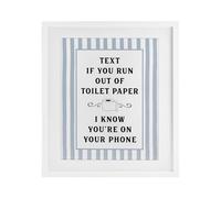 Stupell Industries Text For Toilet Paper Stripes White Framed Print Under Glass design by Lettered and Lined, 16 x 13