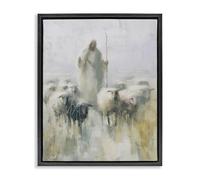 Stupell Industries 'The Gentle Guide Shepherd', Floating Frame Canvas Art, Black, 17 x 21 Inches, Easy to Hang and Sturdy, Made in USA, by Svetlana Aleynikova