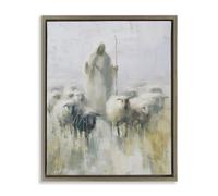 Stupell Industries 'The Gentle Guide Shepherd', Floating Frame Canvas Art, Brown, 25 x 31 Inches, Easy to Hang and Sturdy, Made in USA, by Svetlana Aleynikova