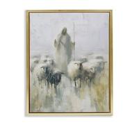 Stupell Industries 'The Gentle Guide Shepherd', Floating Frame Canvas Art, Gold, 17 x 21 Inches, Easy to Hang and Sturdy, Made in USA, by Svetlana Aleynikova