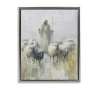Stupell Industries 'The Gentle Guide Shepherd', Floating Frame Canvas Art, Gray, 25 x 31 Inches, Easy to Hang and Sturdy, Made in USA, by Svetlana Aleynikova