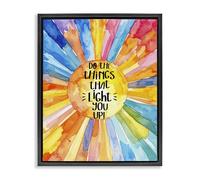 Stupell Industries 'Things That Light You Up', Floating Frame Canvas Art, Black, 17 x 21 Inches, Easy to Hang and Sturdy, Made in USA, by Shelly Craig