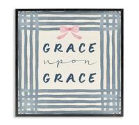Stupell Industries Upon Grace with Pink Bow Black Framed Giclee Art design by Blue Chair Blessing, 17 x 17
