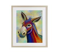 Stupell Industries Vibrant Donkey Expression Birch Framed Print Under Glass design by Mike McClery, 16 x 13