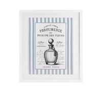 Stupell Industries Vintage Fragrance on Stripes White Framed Print Under Glass design by Lettered and Lined, 21 x 17