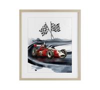 Stupell Industries Vintage Race Day Flags Birch Framed Print Under Glass, design by Christine Simpson Art, 21 x 17