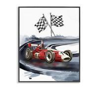 Stupell Industries Vintage Race Day Flags Black Framed Giclee Art, design by Christine Simpson Art, 14 x 11