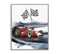 Stupell Industries Vintage Race Day Flags Gray Framed Giclee Art, design by Christine Simpson Art, 30 x 24