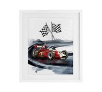 Stupell Industries Vintage Race Day Flags White Framed Print Under Glass, design by Christine Simpson Art, 16 x 13