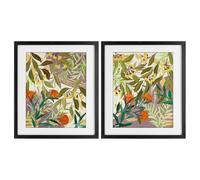Stupell Industries 'Walk With Me Botanicals', 2pc Framed Print Under Glass Set, Black, 17 x 21 Inches, Easy to Hang and Sturdy, Made in USA, by Dani Heyward