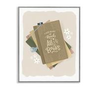 Stupell Industries Want To Read All The Books Gray Framed Giclee Art, design by Sandra Picco, 20 x 16