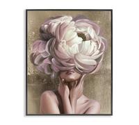 Stupell Industries Woman With Blooming Petals Black Framed Giclee Art design by Anna Lischenko, 14 x 11