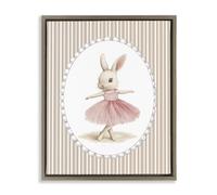Stupell Industries 'Woodland Dancer Bunny', Floating Frame Canvas Art, Brown, 17 x 21 Inches, Easy to Hang and Sturdy, Made in USA, by Christine Simpson Art
