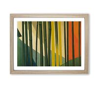Stupendous Abstract Bamboo Forest Framed Print | A4 Oak Framed Wall Art | Ready to Hang | Abstract Landscape Picture | Living Room Bedroom Lounge Office