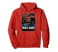 Stupid Canadian Wolf Bird Vintage Loon Lake Cabin Pullover Hoodie