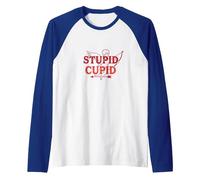 Stupid Cupid: Sassy Valentine's Day Humor for Singles Raglan Baseball Tee, Men, Royal Blue/White, XXL