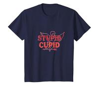 Stupid Cupid: Sassy Valentine's Day Humor for Singles T-Shirt, Kids, Navy, 4 Years