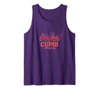 Stupid Cupid: Sassy Valentine's Day Humor for Singles Tank Top, Men, Purple, XXL