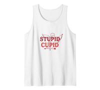 Stupid Cupid: Sassy Valentine's Day Humor for Singles Tank Top, Men, White, XL