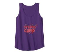 Stupid Cupid: Sassy Valentine's Day Humor for Singles Tank Top, Women, Purple, S