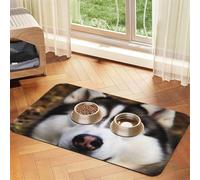 Stupid Husky Dog Dog Food Mat, Absorbent Pet Feeding Mat for Food and Water Bowls Non-Slip Placement Pad for Floors Waterproof Quick Dry Water Dispenser Mat for Dogs Puppy Cats 12x18 Inch