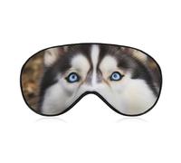 Stupid Husky Dog Sleep Mask Comfort Travel Eye Masks with Adjustable Elastic Strap Soft Funny Block Light Sleep Eye Cover for Side Sleeper for Nap Men Women Gift