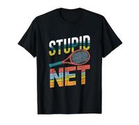 Stupid Net - Funny Tennis Quote Value Graphic T-Shirt, Men, Black, L