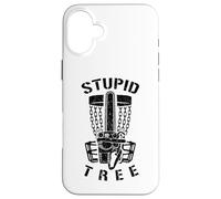 Stupid Tree Disc Golf Player Funny Chainsaw Basket Golfer Case for iPhone 16 Plus