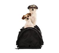 SturdiBag Pro 2.0 Divided Pet Travel Carrier with Flexible Height for Cats and Dogs | Soft Sided Pet Carrier Bag with Safety Clips and Seatbelt Straps for Airplane or Car Travel | Large, Black