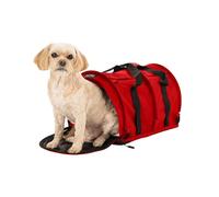 SturdiBag Pro 2.0 Pet Travel Carrier with Flexible Height for Cats and Dogs | Soft Sided Pet Carrier Bag with Safety Clips and Seatbelt Straps for Airplane or Car Travel | Large, Red