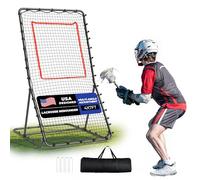 Sturdum Lacrosse Rebounder for Ball Skills, 4x7FT Foldable Lacrosse Rebound for Backyard with 4 Adjustable Angles, Portable Bounce Back Training Net for Lax, Volleyball, Baseball & Soccer Practice