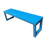 Sturdy 1.2m Weatherproof Black Metal Garden Bench Durable Cast Iron Outdoor Seating Available in 7 Colors Perfect for Gardens & Yards (Blue)