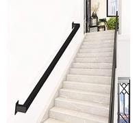 Sturdy 13ft Wrought Iron Stair Railing KitNonSlip Indoor Handrail Metal Wall Support Grab Bar for Loft Porch & Deck SafetyIndustrial Style Home Decor