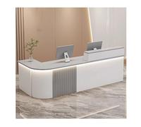 Sturdy 140cm Reception Desk - Adaptable Sales Counter with Rounded Corners Welcome Unit for Professional Office Spaces Modern Design High Load Capacity