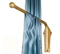 Sturdy 180° Curtain Rod with Decorative Ends 70cm (27.55in) Ideal for Door Kitchen or Bathroom Drapery - Elegant Gold Finish Versatile and Functional.