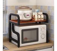 Sturdy 2-Tier Microwave Oven Rack Shelf - Metal Frame Kitchen and Workstation for Space-Saving Storage Perfect for Small Kitchens and Offices