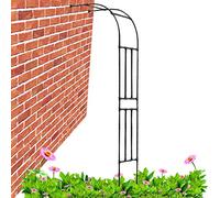 Sturdy 240cm Metal Garden Arch Trellis - Black Half-Arc Rose Arbor for Climbing PlantsSupport for Outdoor Decor (220x240cm/7.2x7.9ft)