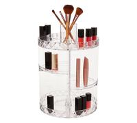 Sturdy 3 Tiered Round Revolving Black Cosmetics Organiser, Rotating Organiser, Makeup Drawer Organizer Premier Housewares Clear One Size