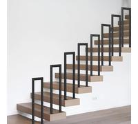Sturdy 35cm Metal Railing - Modern Black Square Tube Balustrade for Indoor/Outdoor Balconies & Hallways - Enhanced Safety & Support for Stylish Spaces