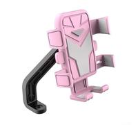 Sturdy 360 Degree Motorcycle Phone Stand with Secure Lock to Prevent Falls (pink rearview)