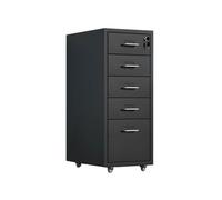 Sturdy 5-Layer Office Filing Cabinet, Cold-Rolled Steel, Multi-Functional Storage Solution with High Capacity for Home & Office, Stylish Black Drawer Unit