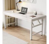 Sturdy 55" Folding Desk for Home Office & Gaming - Compact White Computer Table, Space-Saving Design for Small Rooms, Perfect for Bedroom & Workspace - 120x60cm