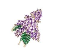 Sturdy Alloy Floral Brooch Featuring Delicate Lilacs Secure Fastening Designs For Sensitive Skin Hand Carved Flower Brooch