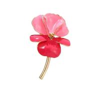 Sturdy Alloy Irises Flower Brooch With Vibranting Enameled Detailing Retro Modern Fashion Accessory Alloy Floral Brooch