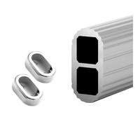 Sturdy Aluminum Alloy Clothes Rail Space Saving Wardrobe Hanger Pole Easy to Cut Silver 60cm (23.6") for Cloakroom & Closet Organization